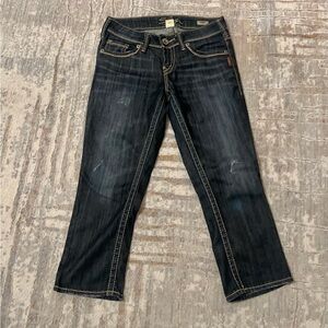Dark denim Silver Jeans Aiko Capri